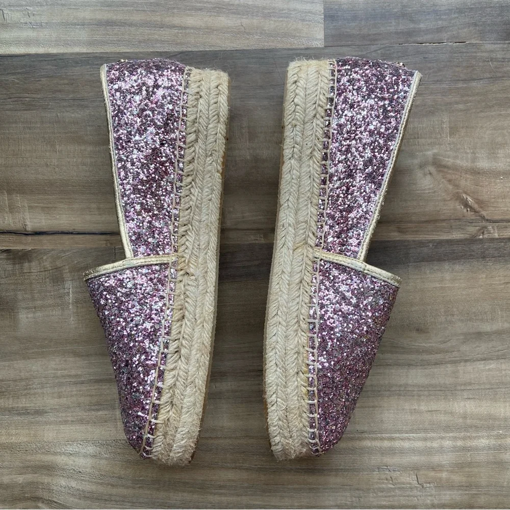 Kate Spade glitter pink espadrilles